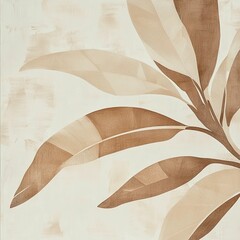 Abstract muted colors florals painting poster decoration