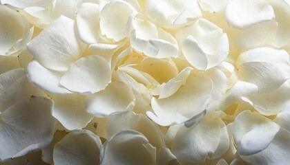 Whispering Floral Elegance &ndash; A close-up of smooth, pure white rose petals arranged gracefully.