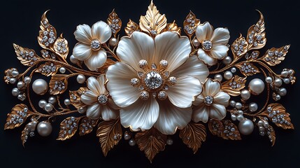 Fototapeta premium Black background with gold decor high resolution hd image