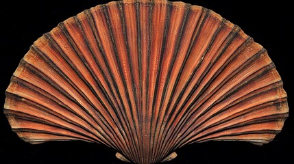 Stunning Reddish Brown Scallop Shell Closeup Macro Photography