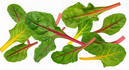 Swiss Chard Leaves Colorful Fresh Food Studio Shoot High Quality