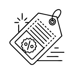 Shopping tag with percentage discount symbol