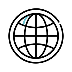 Obraz premium Black and white globe with grid pattern