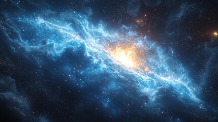Fototapeta premium Hyperactive blue giant on the verge of supernova its surface crackling with unstable nuclear fusion