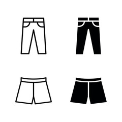 pants icon set color editable