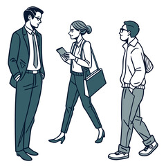 Business Team Applauding – Trendy Flat Design Illustration of Coworkers Celebrating Cooperation