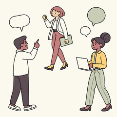 Business Team Applauding – Trendy Flat Design Illustration of Coworkers Celebrating Cooperation