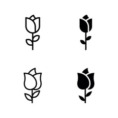 rose icon set color editable