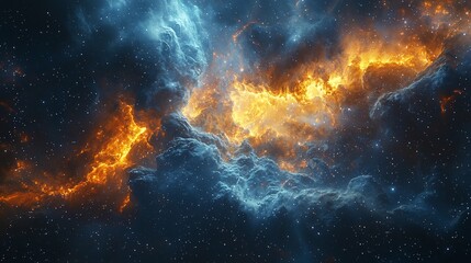 Fototapeta premium Hypergiant with a vast glowing circumstellar nebula its powerful stellar winds sculpting cosmic clouds into intricate patterns breathtaking deep space visualization