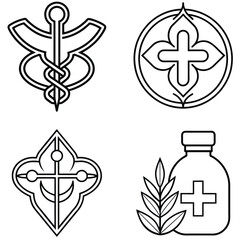 Medical or pharmacy logo vector file set 