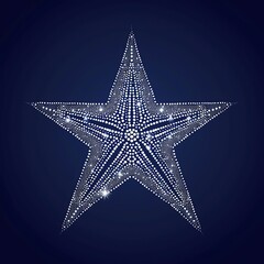 Shining Silver Dotted Star on Dark Background &ndash; Elegant Vector Illustration