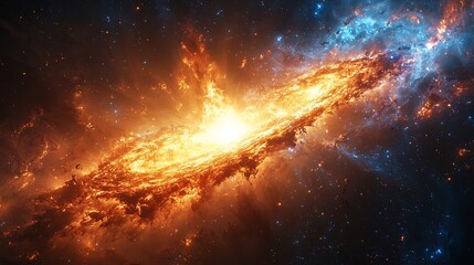 Hypernova explosion one of the most powerful events in the universe sending gamma ray bursts across the cosmos