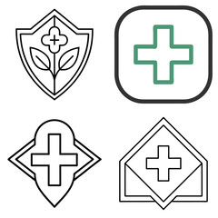 Medical or pharmacy logo vector file set 