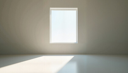 Serene sunlight casting shadows on minimalist floor, tranquility concept