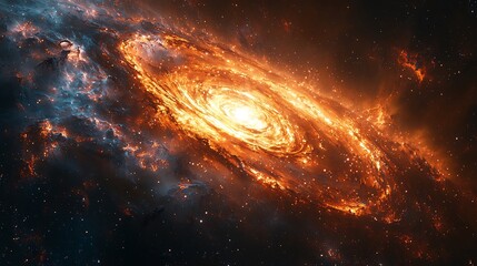 Hypernovas aftermath forming a black hole matter spiraling into the event horizon in a glowing accretion disk