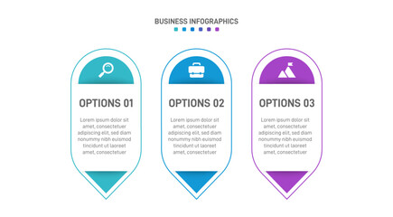 Horizontal progress bar featuring 3 arrow-shaped elements, symbolizing three six stages of business strategy and progression. Clean timeline infographic design template. Vector for presentation