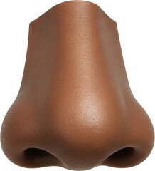  human nose and nostril, face part, brown black skin and anatomy, isolated transparent png 