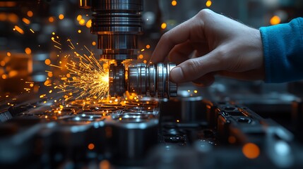 Mechanical gears and sparks high resolution hd photo