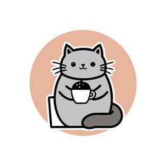 Cat eating coffee