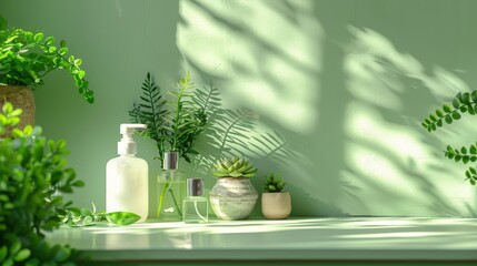 Elegant Green Decor Featuring Plants and Natural Elements