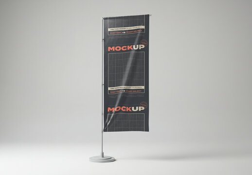 Stand Banner Flag Tear Drop Mockup