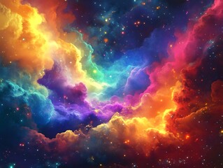 Fototapeta premium Explosions of energy in a variety of bright colors
