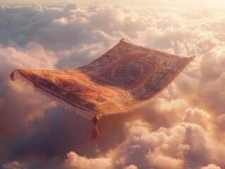 Carpet of wonder in the sky, floating in a dream above the clouds.