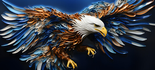 Obraz premium iron quilling eagle, ai generative