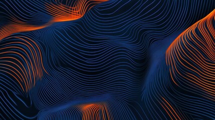 Abstract blue and orange wave pattern