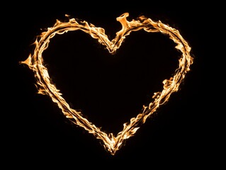 A heart of burning flames rendered in abstract acrylic, embodying passionate love and Valentine's fire in dynamic art