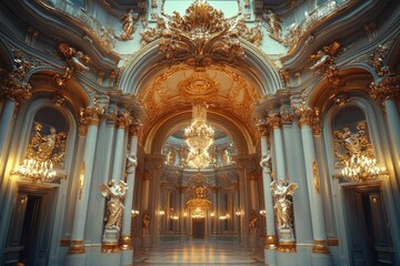 Obraz premium Grand Hall: Gilded Elegance and Architectural Splendor