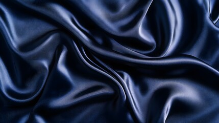 Obraz premium Luxurious Dark Blue Silk Fabric Drapery Background