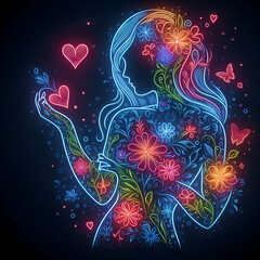 Illustration Neon Woman 