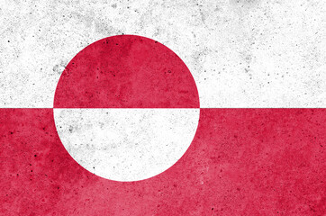 Naklejka premium Flag of Greenland painted on the concrete wall