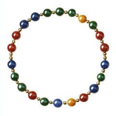 A cute bead necklace and friendship bracelet, designed with a retro seamless pattern, represented as a cartoon sign in a modern illustration