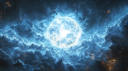 Rare Luminous Blue Variable star flickering unpredictably its surface wracked by immense convective storms