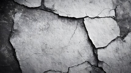 Obraz premium Abstract Cracked Wall Texture Background Grayscale Monochrome Grunge