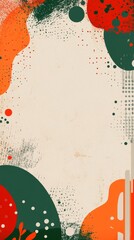 An abstract contemporary composition featuring earth-toned vertical circles, floating and connected by thin lines on a light beige background