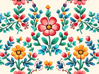 Vibrant Floral Embroidery: A Celebration of Color and Design