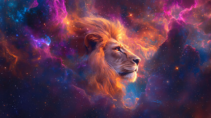 Naklejka premium vibrant lions head