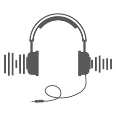 Headphone silhouette icon set vector on white background