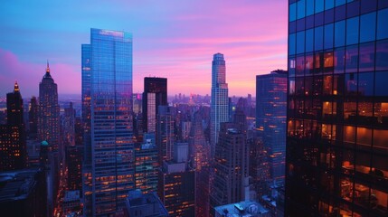 City Skyline Dusk View