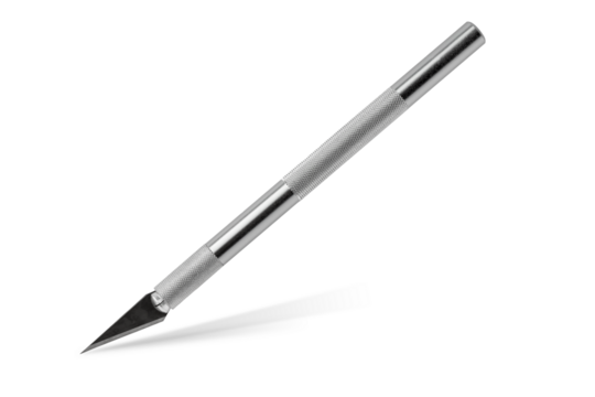 paper cutter, artist's tool, scalpel isolated on a white background