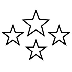 Obraz premium Four star shape, geometric vector icon, flat design. Concept for rating, success and best product vector illustration