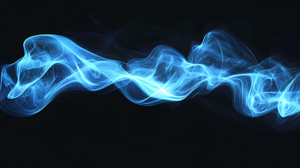 Fototapeta premium Blue light flare - flash light streak ray. Movement - Waves. Illustration