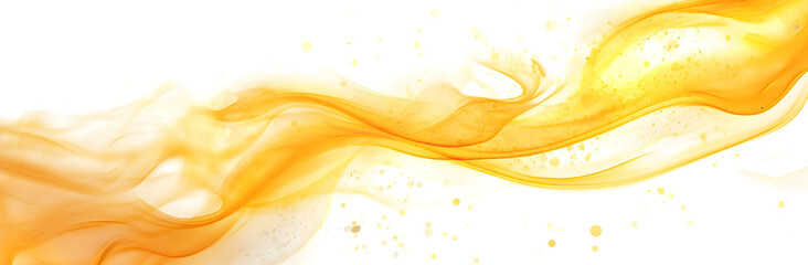 Abstract Yellow Fluid Art with Dynamic Wave Pattern
