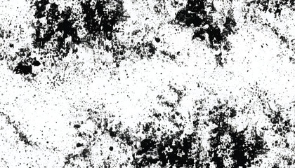 Grunge black and white seamless pattern. Monochrome abstract texture. Background of cracks, scuffs, chips, stains, ink spots, lines. Grunge pattern. 