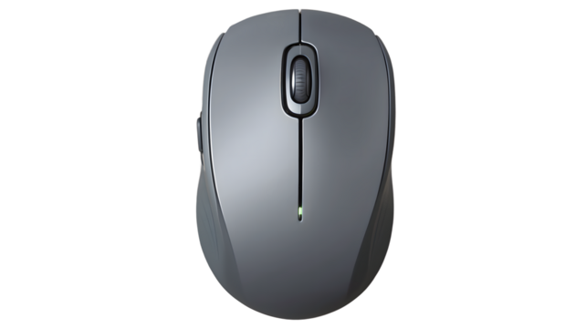 Wireless Computer Mouse, Grey Ergonomic Design, Technology Gadget, Office Equipment