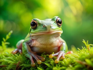 Adorable Dumpy Frog Macro Photography: Close-Up Amphibian Portrait