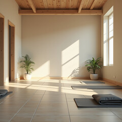 Tranquil Yoga and Meditation Room with Natural Light